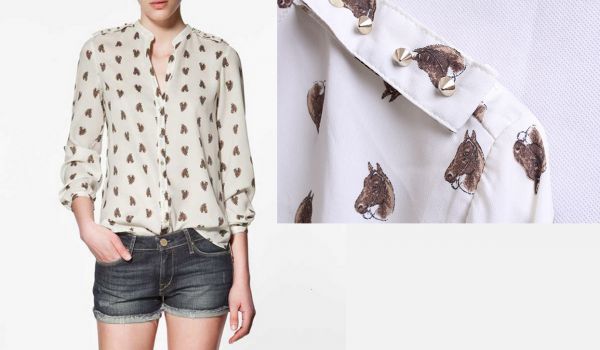Blusa Chiffon Animal Print (Cavalo) - bc005