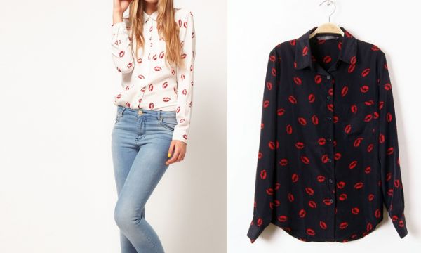 Blusa Chiffon Kiss Print 02 Cores - bc015