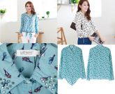 Blusa Chiffon Bird Print (Pássaros) 02 Cores - bc012